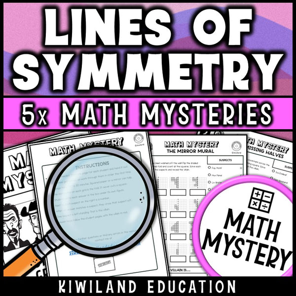 Complete the symmetrical figure, mirror image reflection math mystery printable