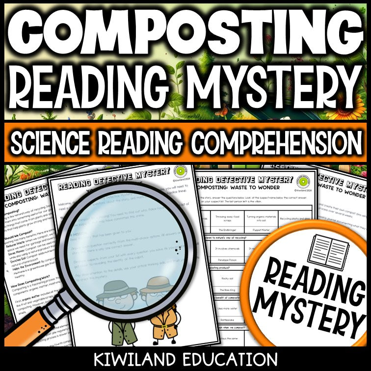 Printable nonfiction composting earth-science reading comprehension passage for grades 3-6