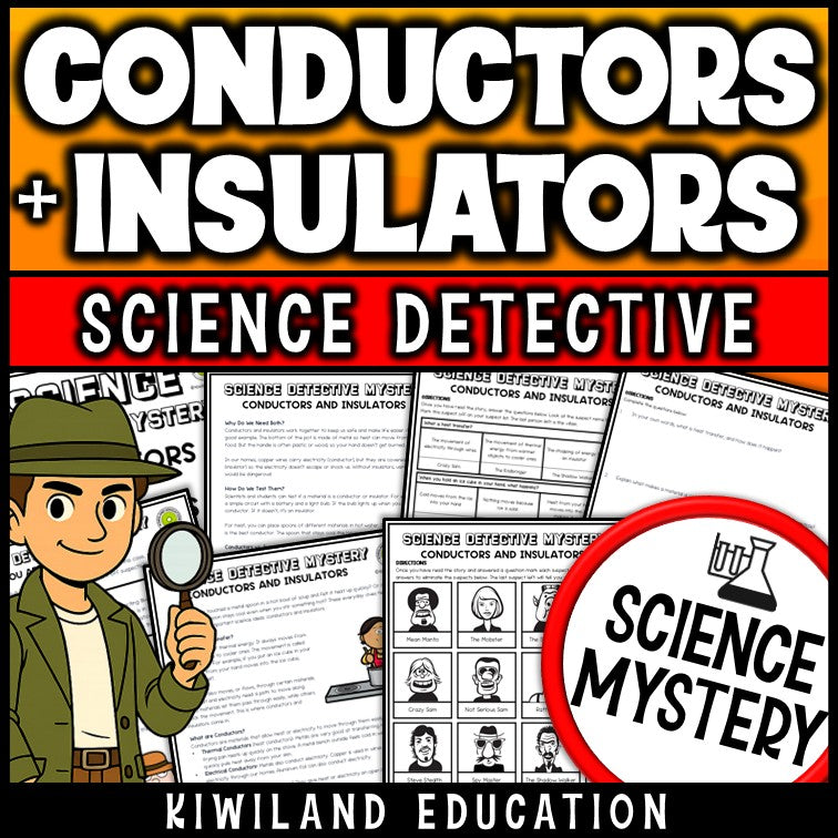 Conductors and Insulators Science Reading Mystery cover for Grades 4–5