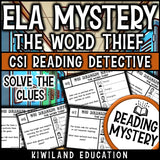 Context Clues ELA Mystery suspect line-up and recording sheet