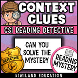 Context clues reading mystery printable for early finishers, sub plans and homework, The Baker's Dozen