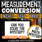 Converting customary units of length math mystery activity preview