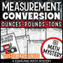 Converting customary units of weight math mystery worksheets cover