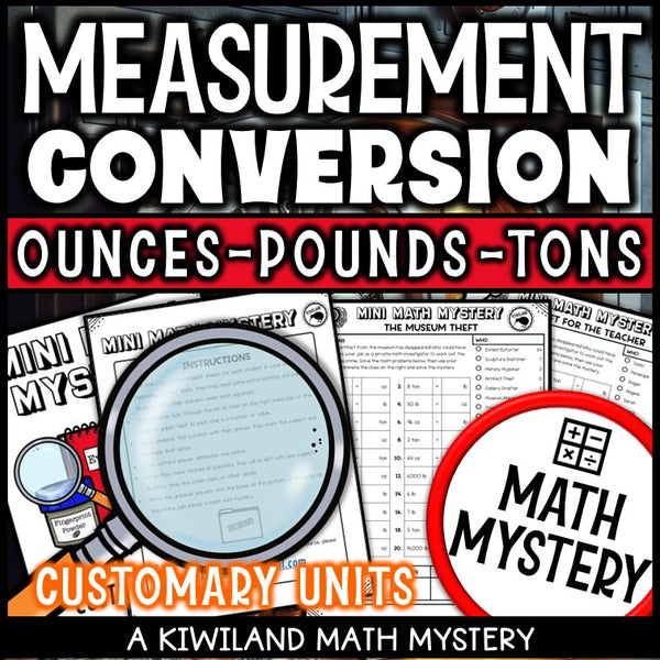 Converting customary units of weight math mystery worksheet sample page