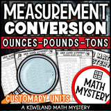 Converting customary units of weight math mystery answer key