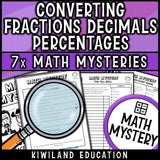 Converting decimals to fractions and fractions to decimals worksheet, print and go middle school practice