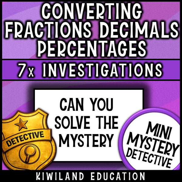 Converting fractions decimals percentages detective activity early finishers