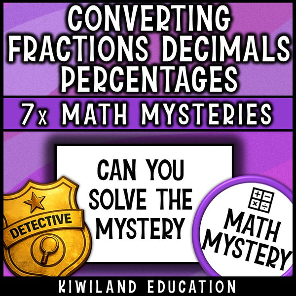 Fraction decimal percent detective activity for early finishers, sub plans and spiral review