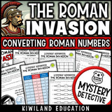 Converting roman numerals mystery detective worksheets