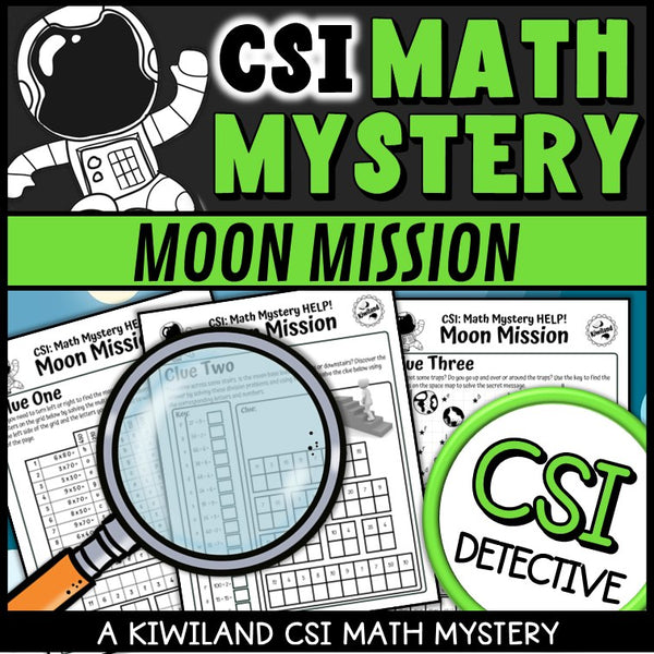Coordinate mapping and multiplication maze CSI Math Mystery page for Grade 3