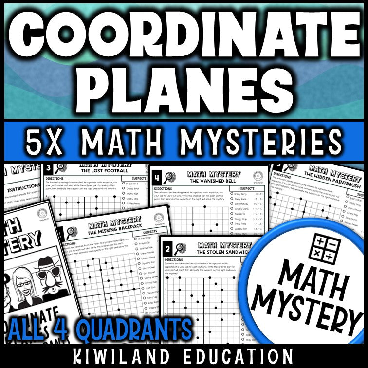 Coordinate plane all four quadrants ordered pairs worksheets for 6th grade
