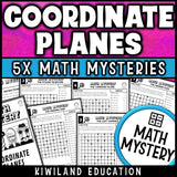 Coordinate plane ordered pairs math mystery worksheets cover for 5th grade
