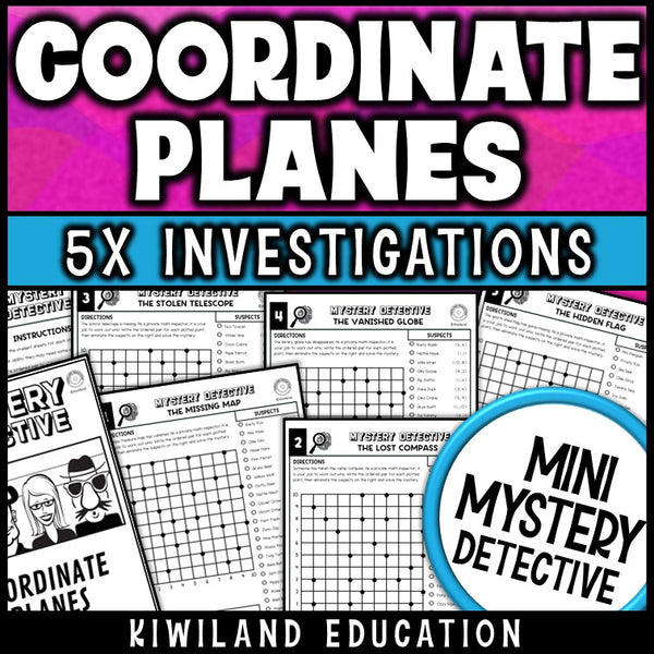 Coordinate plane ordered pairs worksheets 5th grade mystery detective