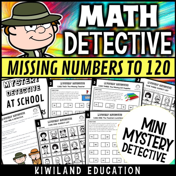 Counting to 100 and 120 number chart detective cases