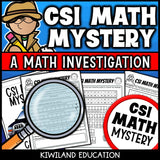 CSI Math Mystery clue pages with place value and 3-digit numbers