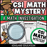 CSI Math Mystery clue pages with skip counting and a hundreds chart puzzle