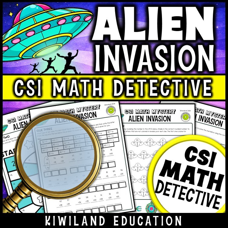 CSI Math Mystery suspect elimination page for addition and subtraction - Grade 2