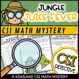 CSI Math Mystery suspect elimination page for addition and subtraction - Jungle