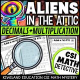CSI Math Mystery suspect elimination page for decimals - Aliens in the Attic
