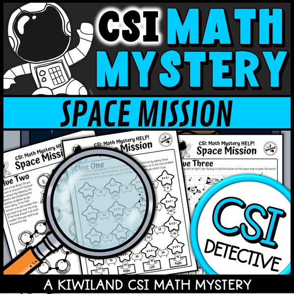 CSI Math Mystery suspect elimination page for addition and subtraction - Space Mission