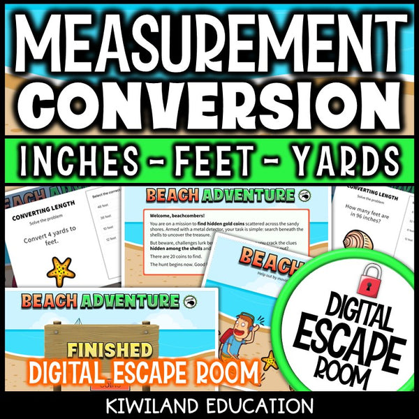 Customary units of length escape room – beach adventure activity