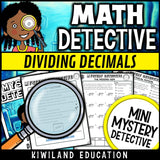 Decimal division by whole numbers and decimals practice pages
