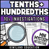 Decimal fractions activity pages with teacher instructions, ready for math centers, morning work and small groups in 4th grade