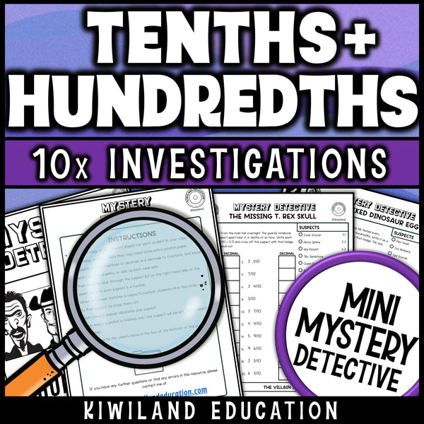 Decimal fractions activity pages with teacher instructions, ready for math centers, morning work and small groups in 4th grade
