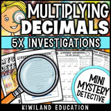 Decimal multiplication practice detective cases