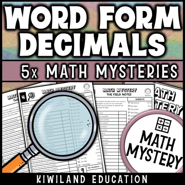 Decimal place value number names detective activity for morning work