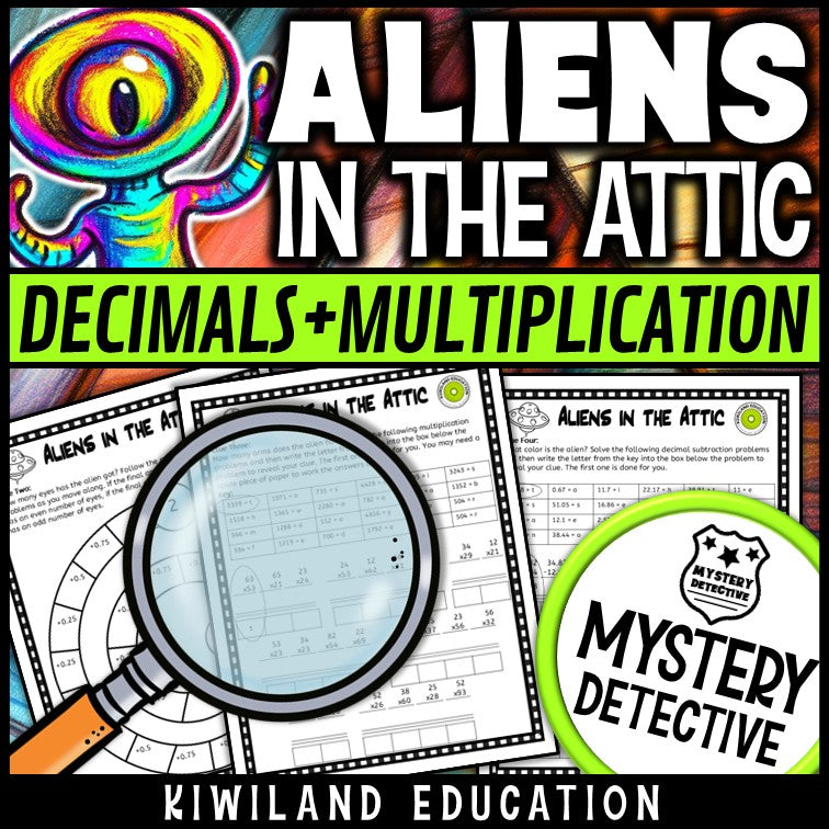 Decimals and 2-digit multiplication math worksheets no-prep printable