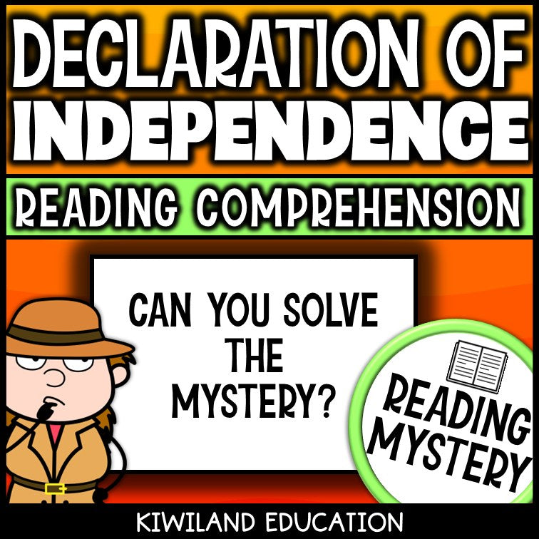 No-prep Declaration of Independence reading comprehension worksheet with answer key