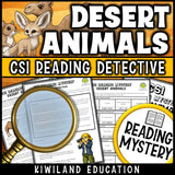 Nonfiction desert animals reading comprehension passage for grades 3-6