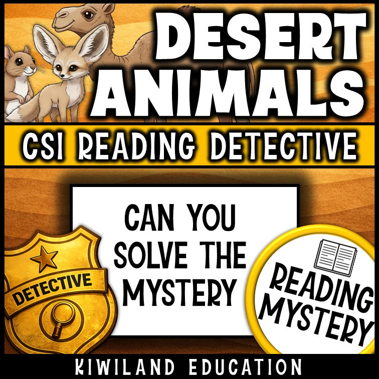 No-prep desert animals reading comprehension worksheet with answer key