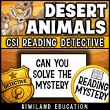 No-prep desert animals reading comprehension worksheet with answer key
