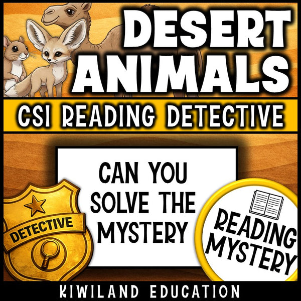 No-prep desert animals reading comprehension worksheet with answer key
