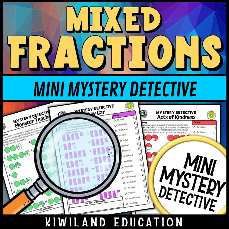 Detective cases for fraction math centers and early finishers