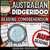 Didgeridoo reading mystery comprehension questions worksheet with suspect line-up