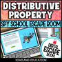 Distributive Property with Combining Like Terms Digital Escape Room cover – Kiwiland Education
