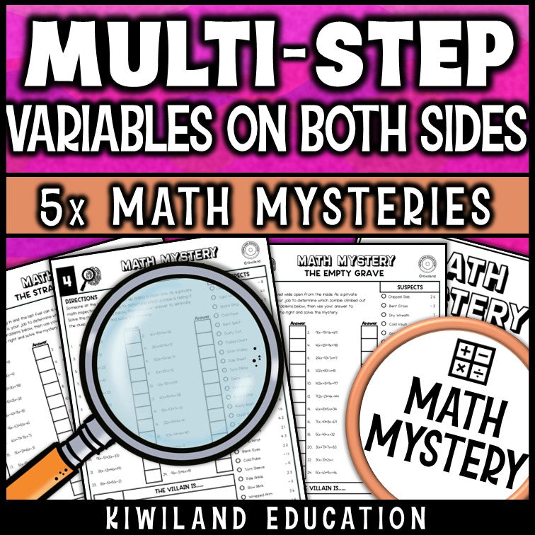 Distributive property equations printable algebra activity for math centers