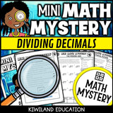 Dividing decimals math mystery worksheet sample pages