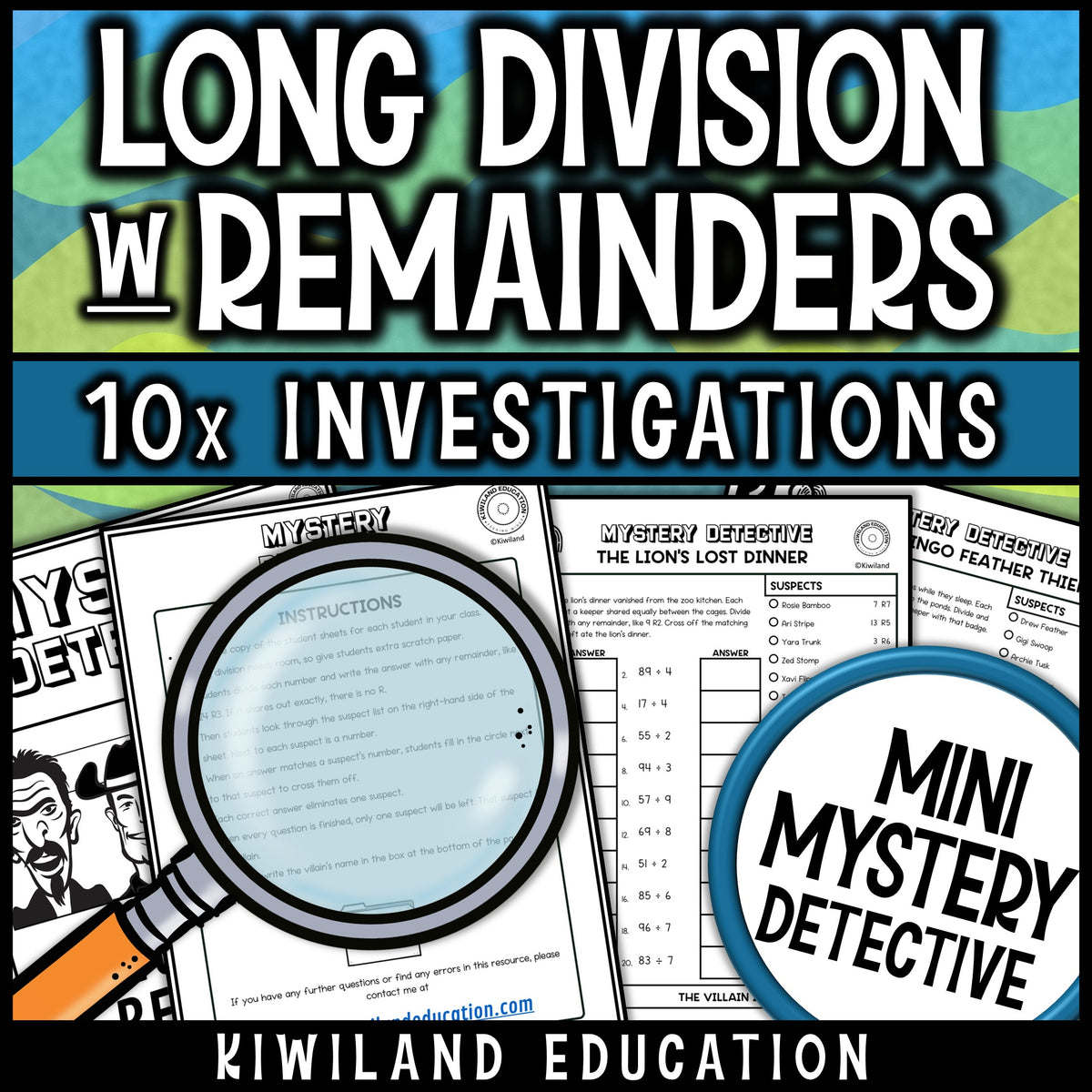 Division with remainders printable with teacher instructions, ready for math centers, early finishers and small group practice