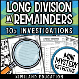 Division with remainders printable with teacher instructions, ready for math centers, early finishers and small group practice