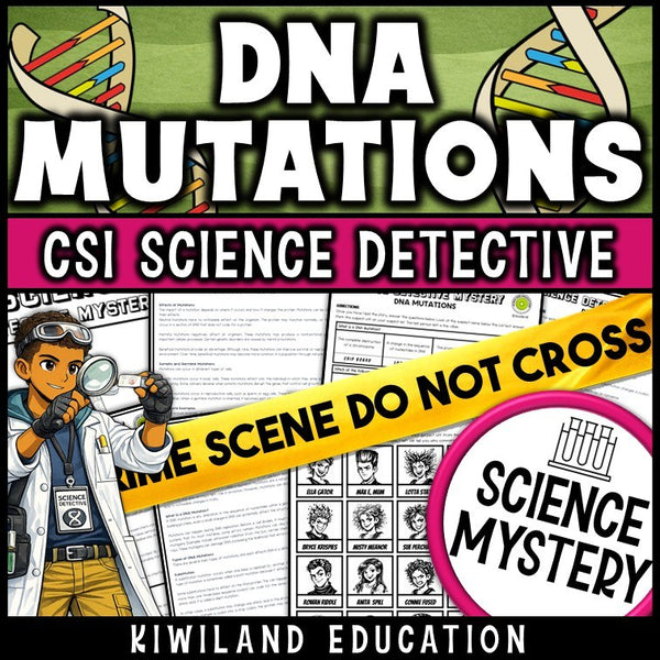 DNA mutations science reading mystery cover for grades 3-6