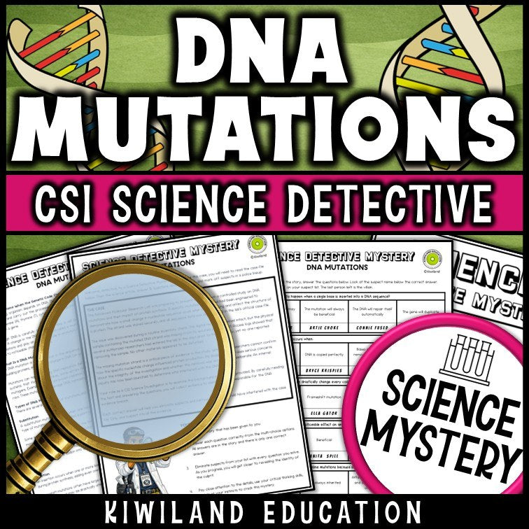 Nonfiction DNA mutations reading comprehension passage for grades 3-6