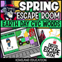 Earth Day CVC words color by code cover — phonics activity for grades K–1