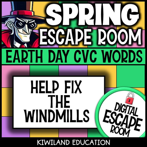 Earth Day CVC words color by code self-checking activity