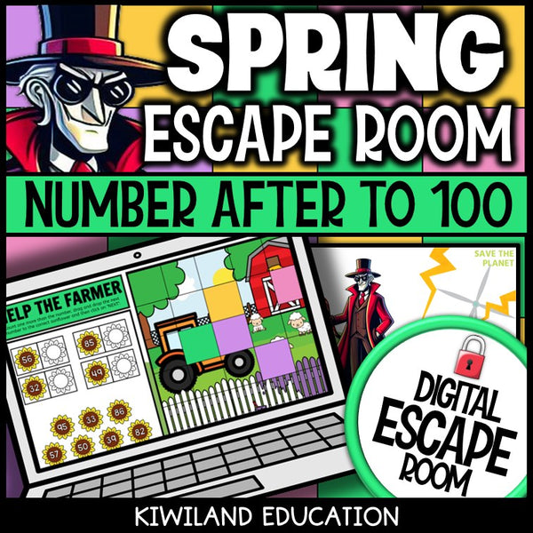 Earth Day number after to 100 color by number cover — math activity grades K–2