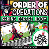 Earth Day order of operations color by number cover — math activity for grades 4–7