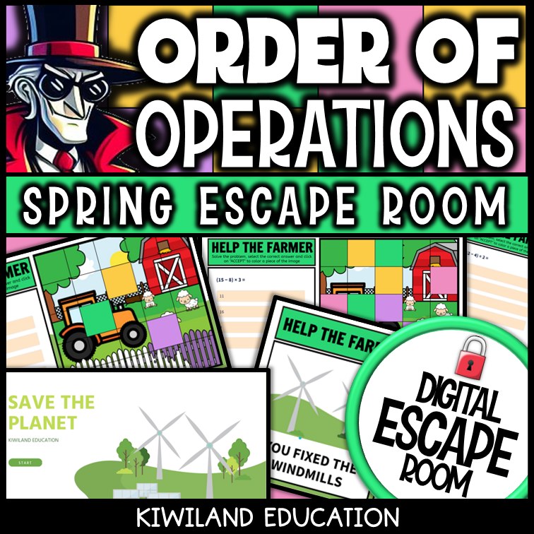 Earth Day order of operations color by number preview screen